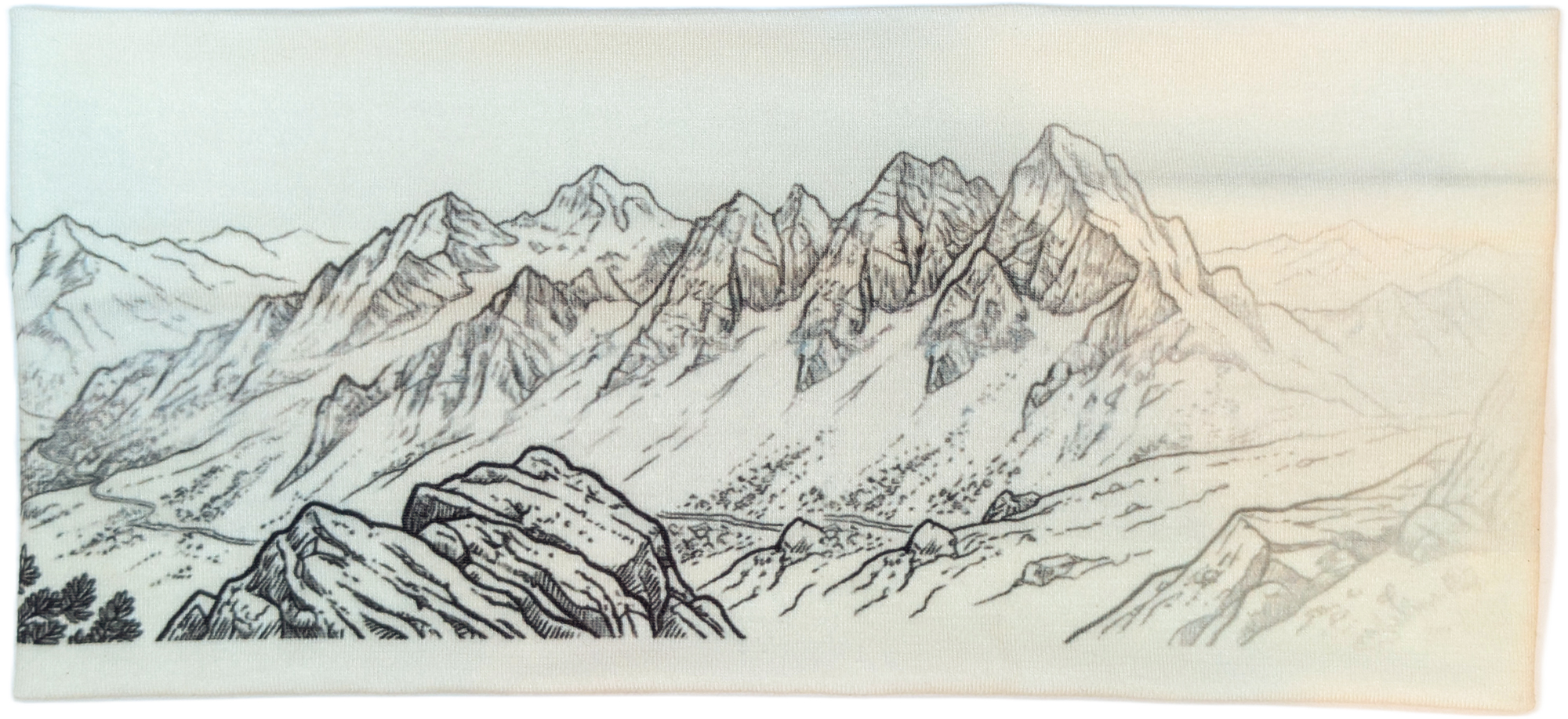 Stirnband "Alpenkönig" – Cremeweiß-Schwarz